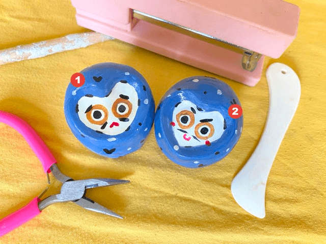 Daruma - Bleu - Rouge - Violet