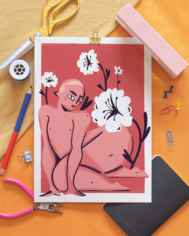 A4 - L'Homme aux fleurs